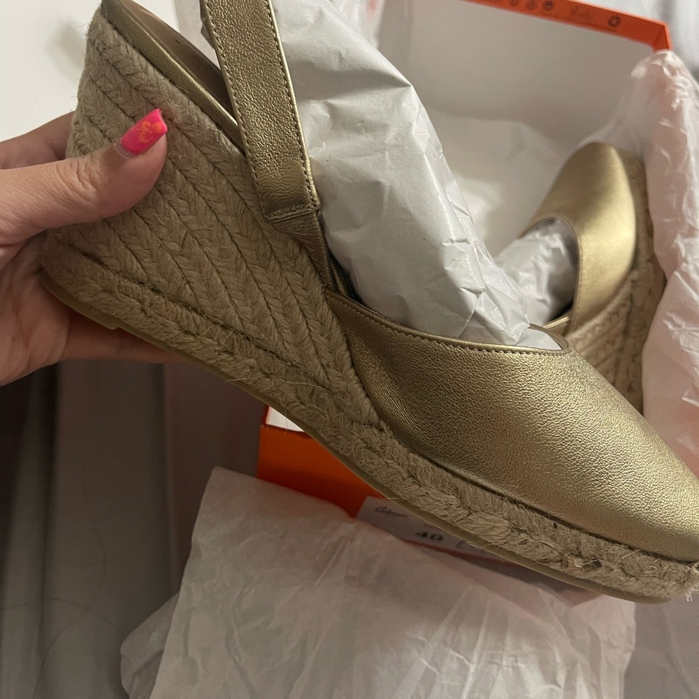 Castaner Oro Piel Carissa Wedge Espadrille - Picture 3 of 6